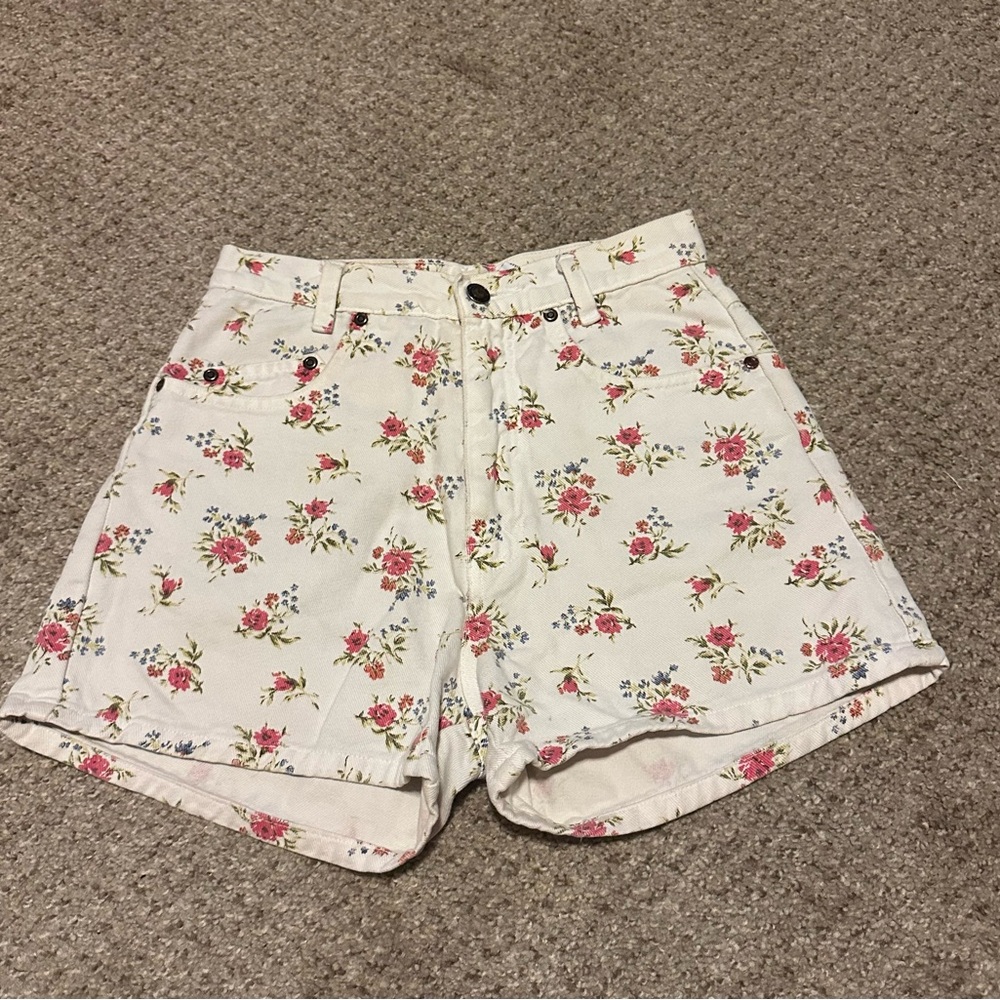 Vintage Michael G Floral Denim Shorts